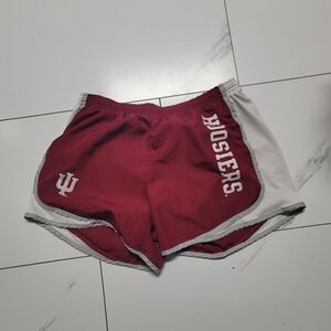 Indiana University Hoosiers Women's Red and White Shorts - Has Spot